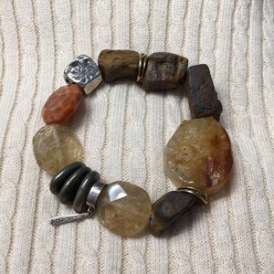 Silpada Chunky Stretch Wood & Stone Bracelet